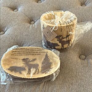 Toothbrush and soap holder bear cabin lodge rustic bathroom accessories